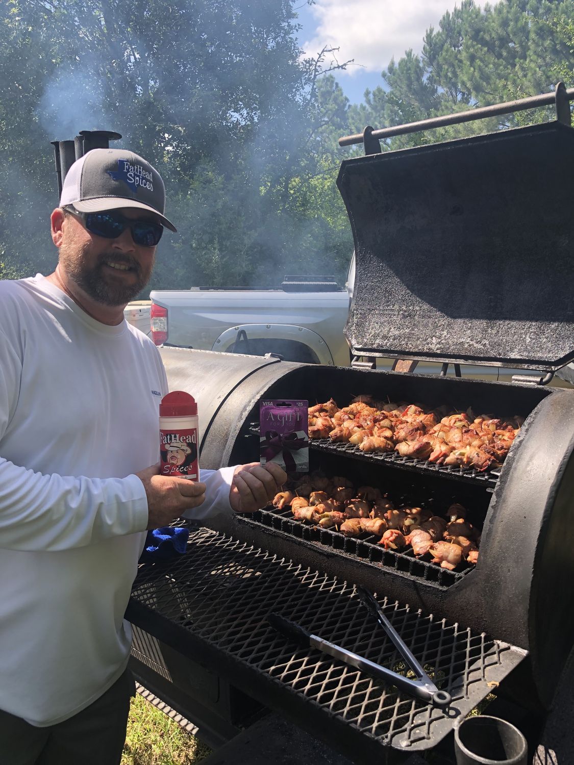 Chicken on the smoker at camp