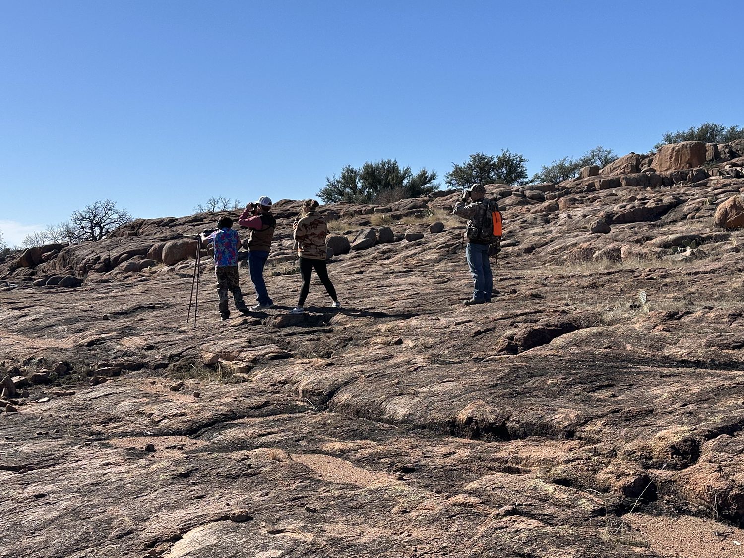 Walking the granite domes on the ranch