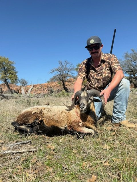 Hunter with a ram