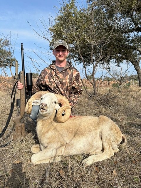 Hunter with a Texas dall ram